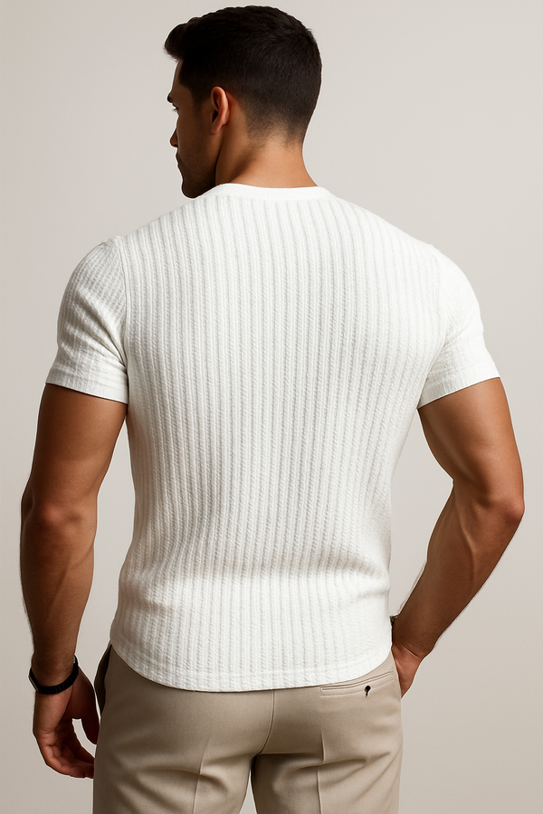 Geplisseerd T-Shirt – Wit