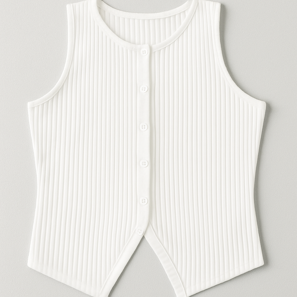 Ribgebreide Top