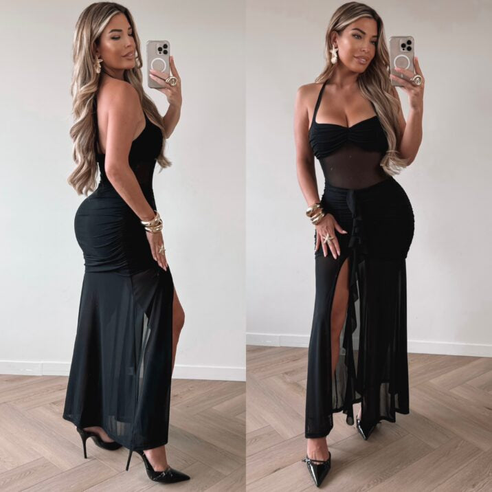 TYLA MESH DRESS  – black