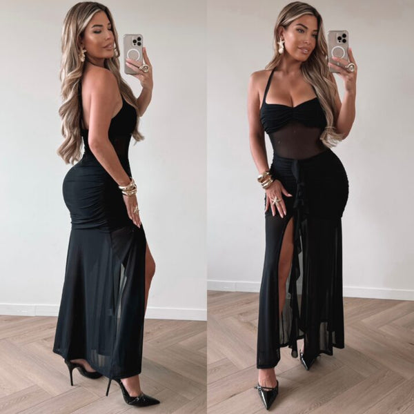 TYLA MESH DRESS  – black