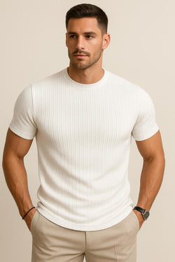 Geplisseerd T-Shirt – Wit