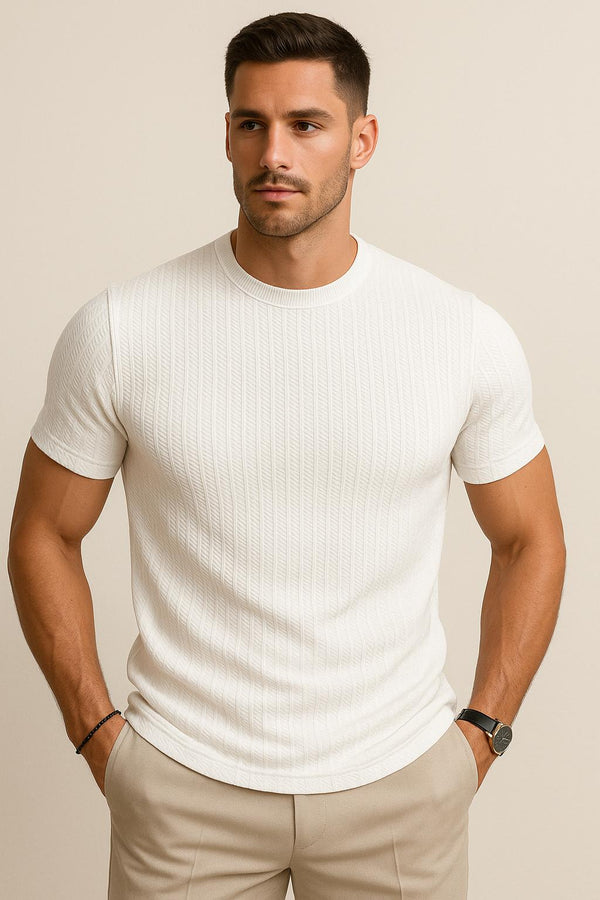 Geplisseerd T-Shirt – Wit