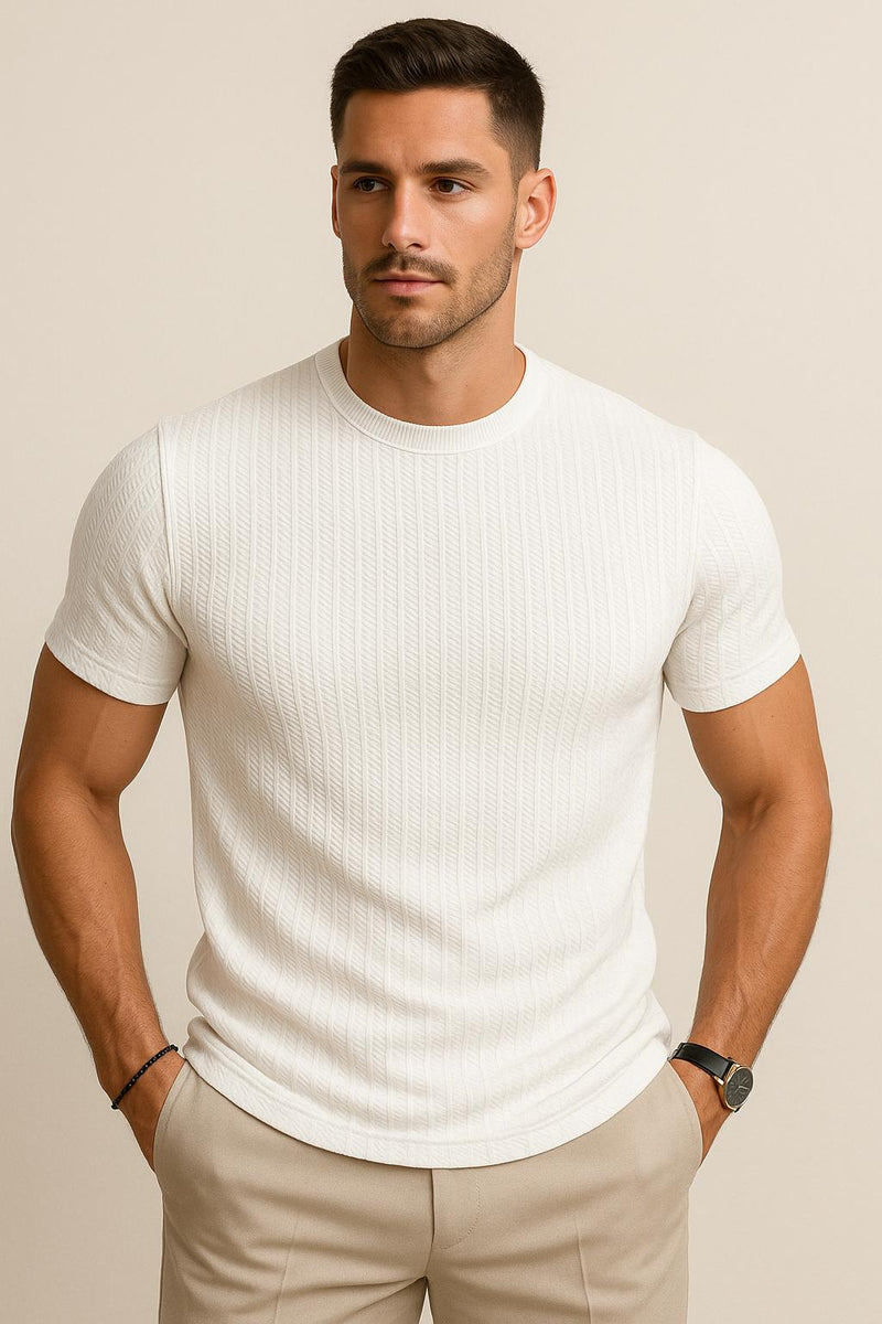 Geplisseerd T-Shirt – Wit